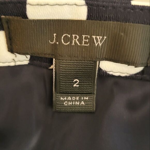 EC J.CREW BLACK & WHITE POLKA-DOT  MULTI TIERED MINI SKIRT SZ.2 - Picture 3 of 5